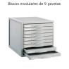 Blocos modulares de 9 gavetas