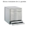Blocos modulares de 11 gavetas