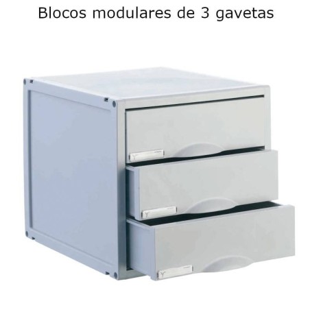 Blocos classificadores de 3 gavetas