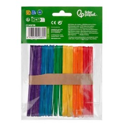 Paus de madeira coloridos sortidos 11,4x1cm