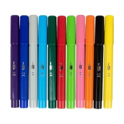 Marcadores de feltro Jumbo Liderpapel com 12 cores