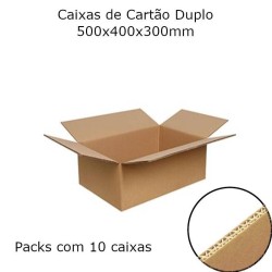 Caixas de Cartão Duplo 500x400x300mm (0,06m3) 10 unidades