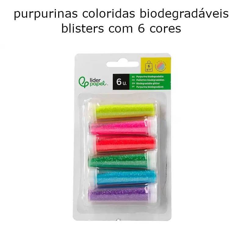 Purpurinas sortidas 6 cores x 6 gr.