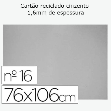 Cartão cinza 76x106cm com espessura de 1,6mm