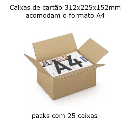 Caixas de cartão 312x225x152mm para formato A4