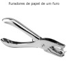Furador de papel de alavanca metálico cromado 1 furo