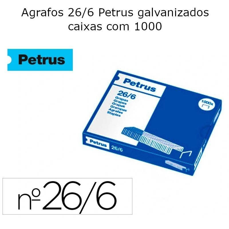 Agrafos 26/6 Petrus - caixas com 1000