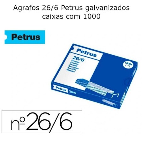 Agrafos 26/6 Petrus - caixas com 1000
