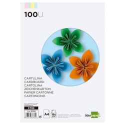 Cartolinas A4 coloridas - embalagens com100 unidades de 4 cores sortidas