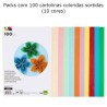 Cartolinas A4 coloridas - packs com100 unidades de 10 cores sortidas