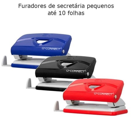 Furadores de secretária pequenos - até 10 folhas