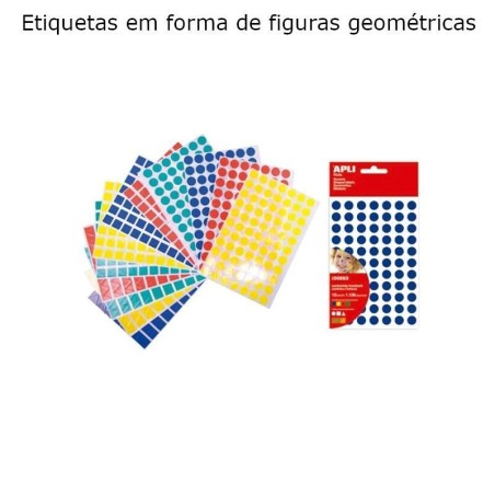 Etiquetas em forma de figuras geométricas