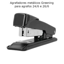 Agrafadores Greening metálicos pretos para agrafes 24/6 e 26/6
