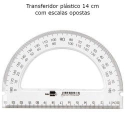 Transferidor 14 cm com Dupla Escala Invertida