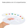 Paleta de plástico com 10 compartimentos