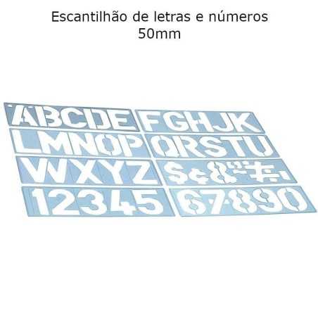Escantilhões de letras e números 50mm