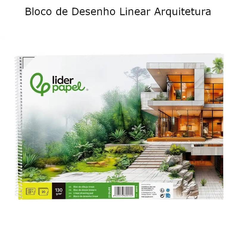 Bloco de Desenho LIDERPAPEL Linear Arquitetura