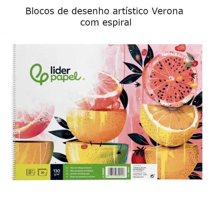 Blocos de desenho artístico Verona com espiral