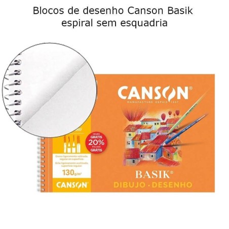 Blocos de desenho Canson Basik espiral sem esquadria