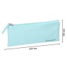 Estojos escolares planos largos coloridos um fecho 200x100 mm azuis claros