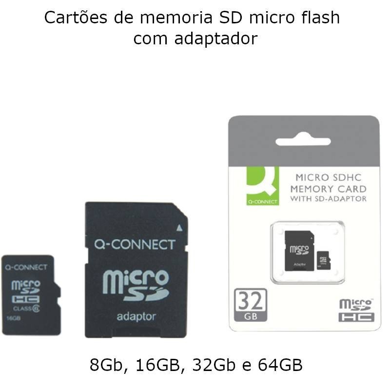 Cartões de memoria SD micro flash com adaptador