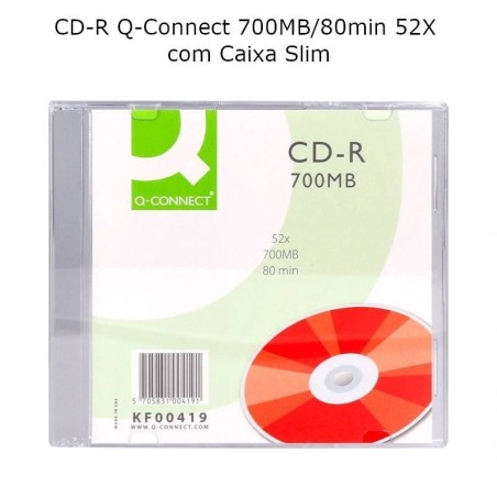 CD-R Q-Connect 700MB/80min 52X com Caixa Slim