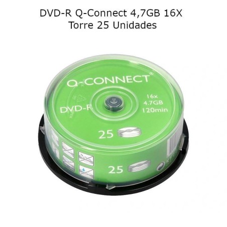 DVD-R Q-Connect 4,7GB 16X – Torre 25 Unidades