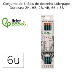 Conjunto de 6 lápis de desenho Liderpapel