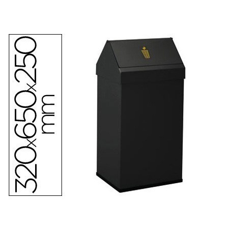 Baldes de lixo metálicos com tampa giratória 52L