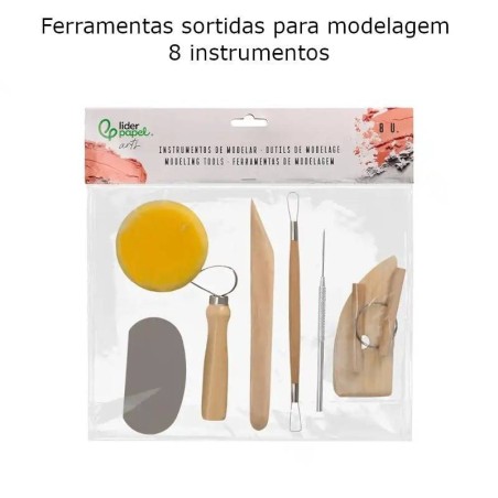 Ferramentas sortidas para modelagem -  8 instrumentos