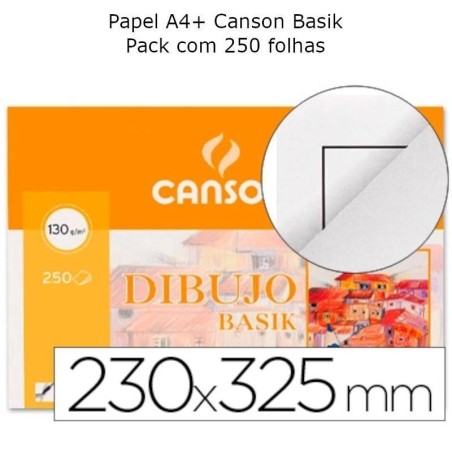 Papel de desenho com esquadria Canson 250 folhas