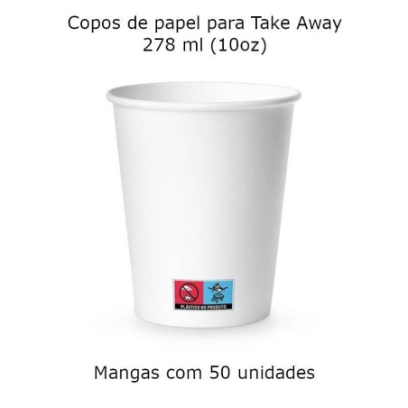 Copos Papel Take Away 278ml (10 oz)