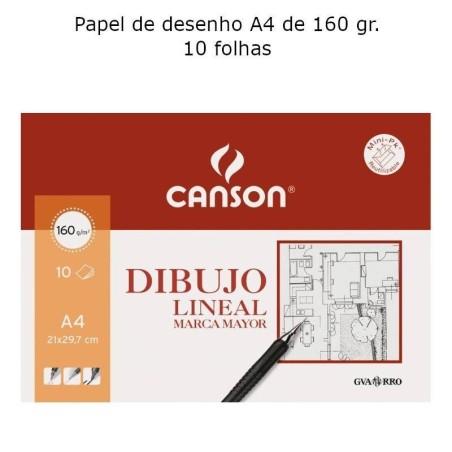 Papel de desenho A4 sem esquadria Canson 160 gr.