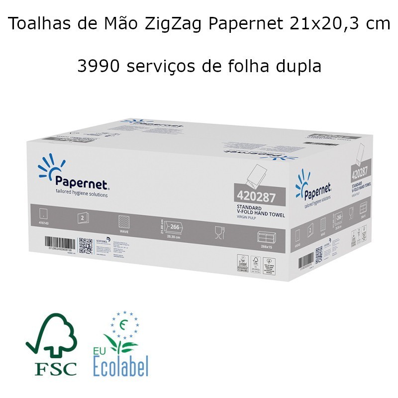 Toalhas de Mão ZigZag Papernet 21x20,3 cm