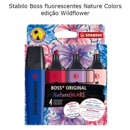 Marcadores Stabilo Boss fluorescentes Nature Colors edição Wildflower