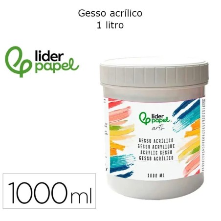 Gesso Acrílico Preparador de Superfícies LIDERPAPEL 1 L