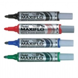 Apagadores magnéticos com 4 marcadores Pentel para quadros brancos