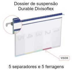 Dossiers Suspensos Durable Divisoflex A4 com 5 Separadores