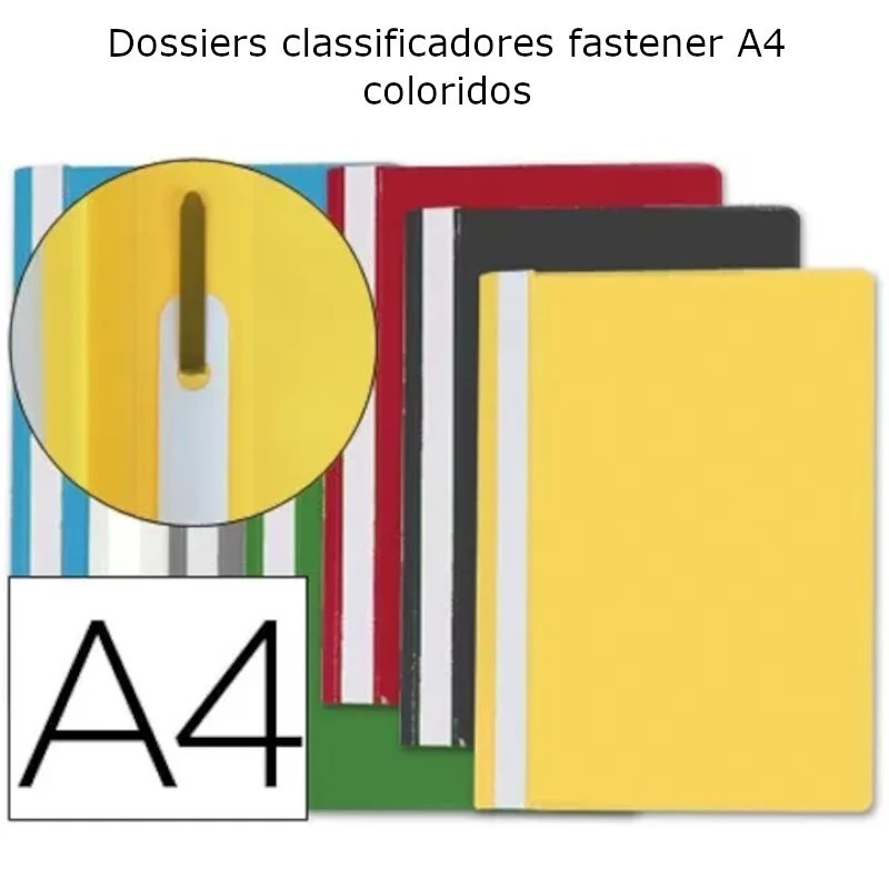 Dossiers classificadores coloridos fastener A4