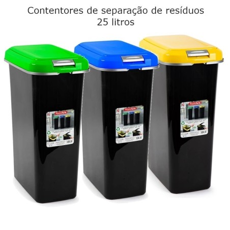 Contentores para Separação de Resíduos 25L com Tampa Colorida
