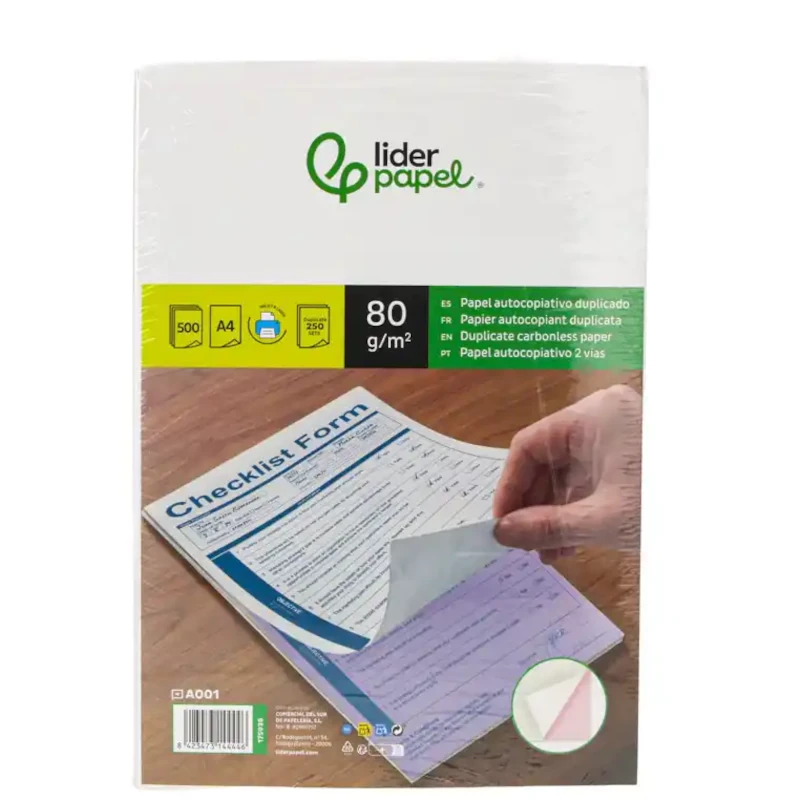 Papel Autocopiativo A4 Pré-Alçado Duplicado Branco/Rosa