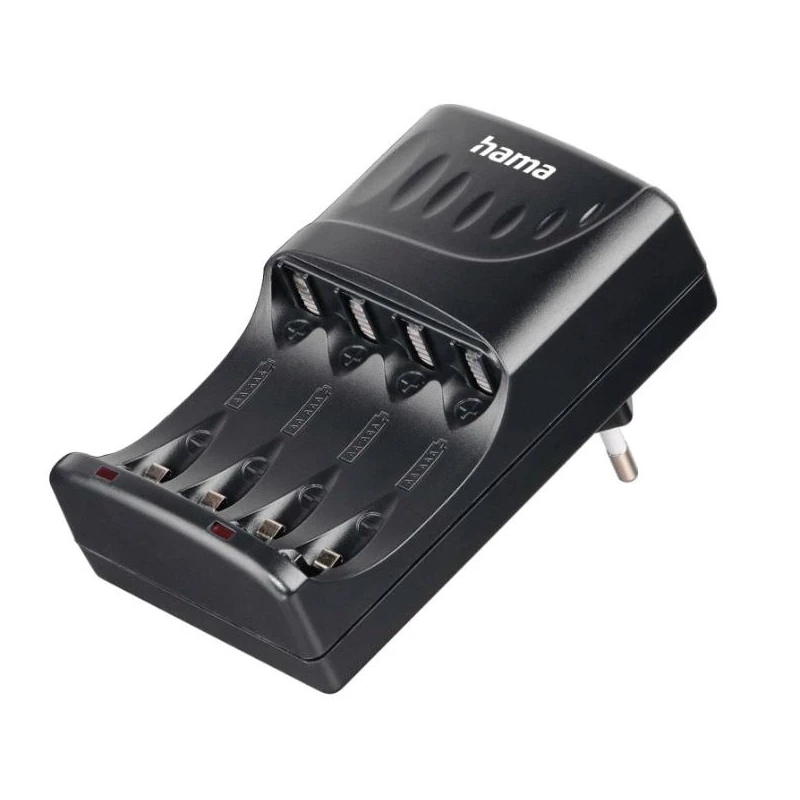 Carregador de Pilhas AA/AAA NiMH 4 Unidades Preto – Hama