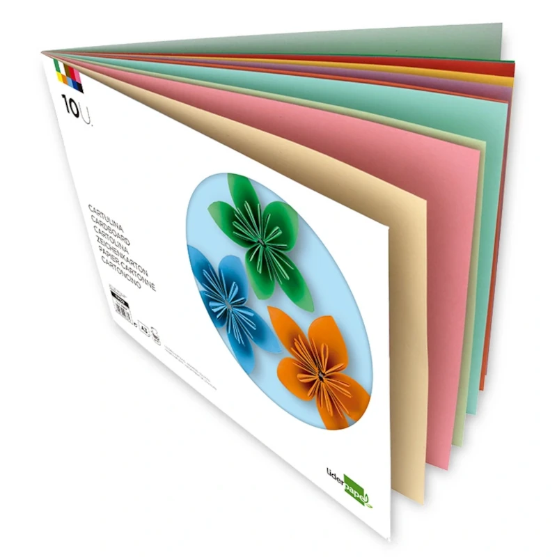 Bloco de Cartolinas A3 Liderpapel Cores Sortidas (10 Folhas - 180g)