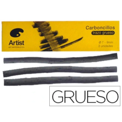 Paus de Carvão Vegetal Grossos 7-9mm Artist (Caixa com 3 Unidades)