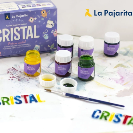 Kit de Pintura para Vidro La Pajarita Kids (6 Cores de 35ml + Pincel de Oferta)