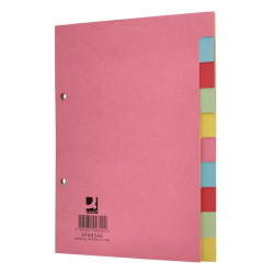 Separadores A5 em Cartolina Q-Connect – 10 Posições Cores Pastel