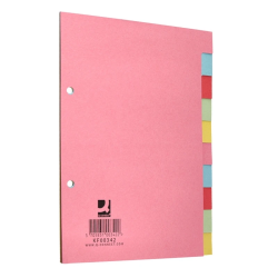 Separadores A5 em Cartolina Q-Connect – 10 Posições Cores Pastel