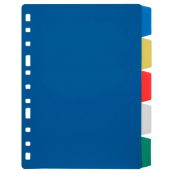 Separadores A5 em Plástico PVC Q-Connect (5 Posições Cores Opacas)