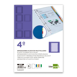 Separadores A5 em Plástico PVC Q-Connect (5 Posições Cores Opacas)