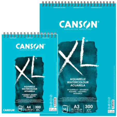 Bloco de Desenho Aguarela Canson XL Aquarelle (300g) – Formatos A4 e A3